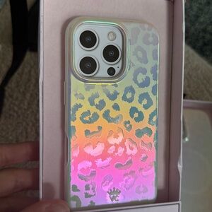 NWT White Opal Leopard iPhone Case Velvet Caviar Multicolor Leopard 16 Pro Max